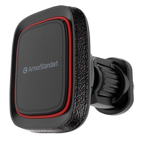 Автомобільний тримач для смартфона ArmorStandart DriveEasy Airvent Leather Black (ARM89001)