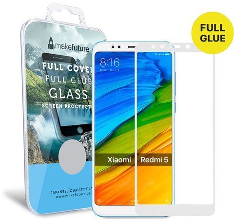 Защитное стекло MakeFuture Full Cover Full Glue Xiaomi Redmi 5 White