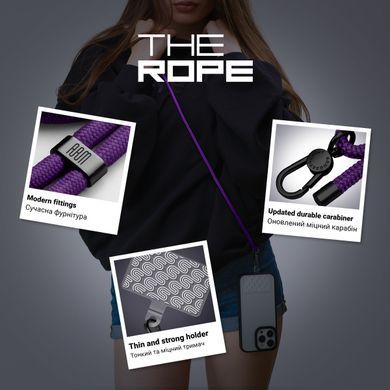 Ремінець для смартфону ArmorStandart Rope Black Amethyst with Clear holder (ARM91364)