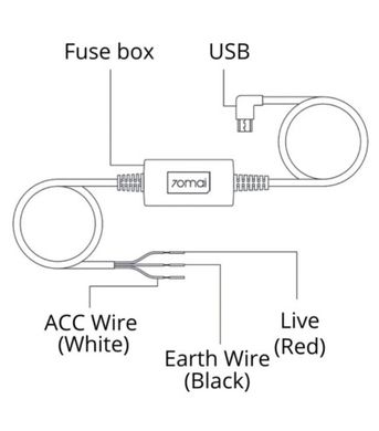 Кабель с поддержкой режима парковки Xiaomi 70MAI Midrive UP02 Hardware Kit