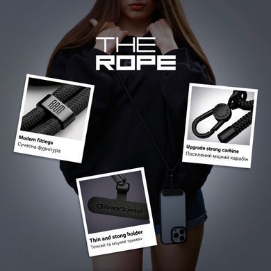 Ремінець для смартфону ArmorStandart Rope Black Onyx with Dark holder (ARM67195)