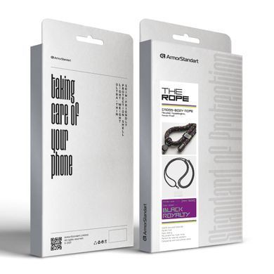 Ремінець для смартфону ArmorStandart Rope Black Royalty with Clear holder (ARM76093)