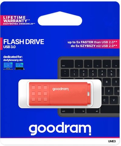 Флешка GoodRAM UME3 USB 3.0 64GB Orange (UME3-0640O0R11)