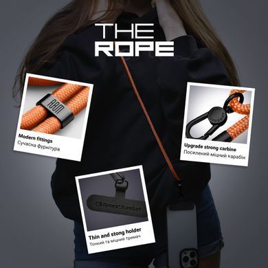 Ремінець для смартфону ArmorStandart Rope Black Tangerine with Dark holder (ARM76094)