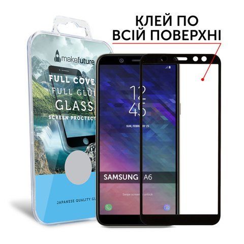 Защитное стекло MakeFuture Full Cover Full Glue Samsung A6 2018 Black
