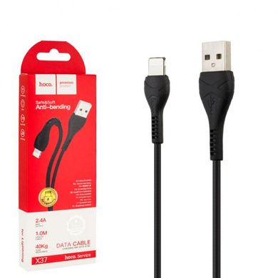 USB Кабель Hoco Lightning X37 Cool Power 2.4A 1.0m Black