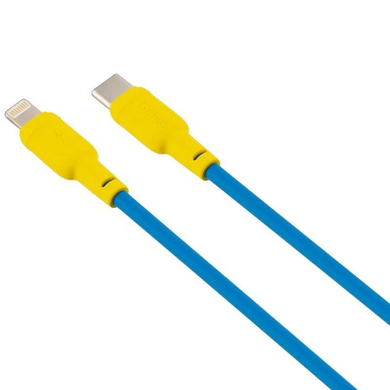 Кабель USB Gelius Full Silicon GP-UCN001CL Type-C to Lightning (1.2m) (20W) Yellow/Blue