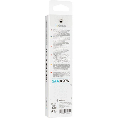 Кабель USB Gelius Full Silicon GP-UCN001CL Type-C to Lightning (1.2m) (20W) Yellow/Blue