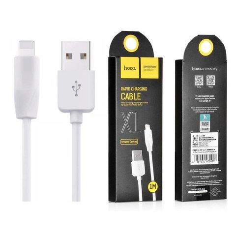 USB кабель Hoco Lightning X1 Rapid 2.1A 2.0m White