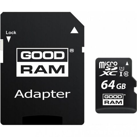 Карта памяти GoodRAM microSDXC 64GB Class 10 UHS-I (с адаптером) (M1AA-0640R12)