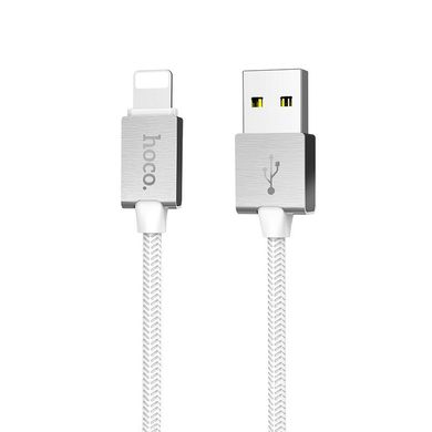 USB кабель Hoco U49 Refined Steel iPhone 8 White 1.2m