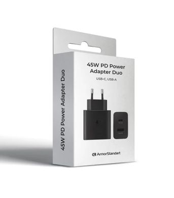 Зарядний пристрій ArmorStandart AR-TA220 45W A+C PD Fast Charger Black (ARM73646)