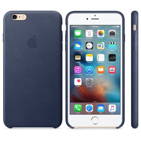 Чехол Кожаный Original Leather Case iPhone 6+6+s Blue