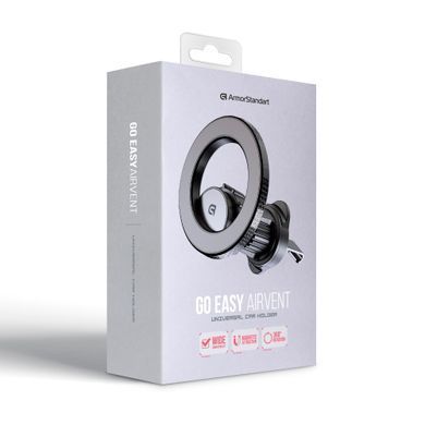 Автомобільний тримач для смартфона ArmorStandart GoEasy Airvent magnetic Black (ARM85336)